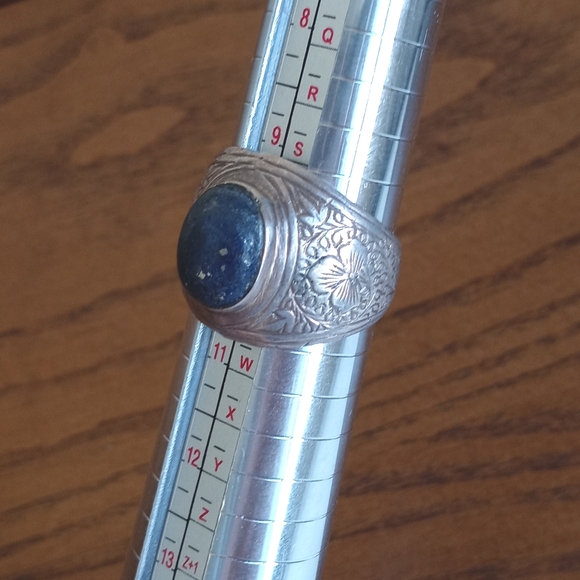 Antique Vintage 925 Sterling Silver w Blue Dumortierite Ring 10 - Picture 12 of 16